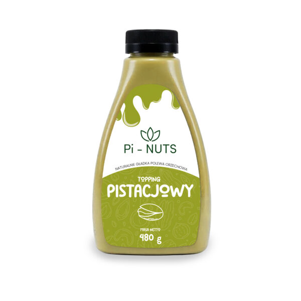Topping Pistacjowy Pi-nuts to płynna doskonałość: gładki, subtelnie słodki i pełen intensywnego aromatu prażonych pistacji.
