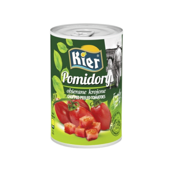 Pomidory obierane krojone 400 g – gotowe do zup, sosów i dań jednogarnkowych.