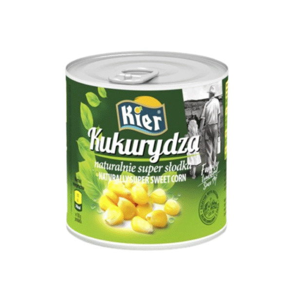 Kukurydza delikatesowa do sałatek, Produkt w wygodnej puszce, bez konserwantów.
