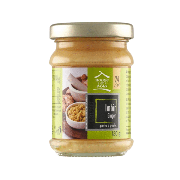 Intensywna pasta z imbiru 120 g – idealna do dań azjatyckich, zup i marynat. Naturalny smak imbiru w praktycznym słoiku.